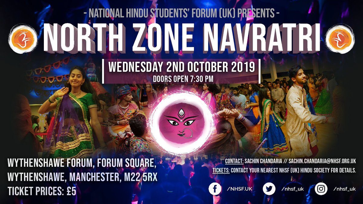 nhsf_uk's tweet photo. Presenting North Zone Navratri, a collaboration between the local Mancunian Samaj & our students. Join us on Wednesday 2nd October - DO NOT MISS OUT! 💃💥
For more info click here: https://t.co/YcpEc0Mgss
#NavratriIsComing #ReadyForRamjanyu #TicketsUdiUdiJaye #DontRiskTheFOMO https://t.co/NfrlDYAxde
