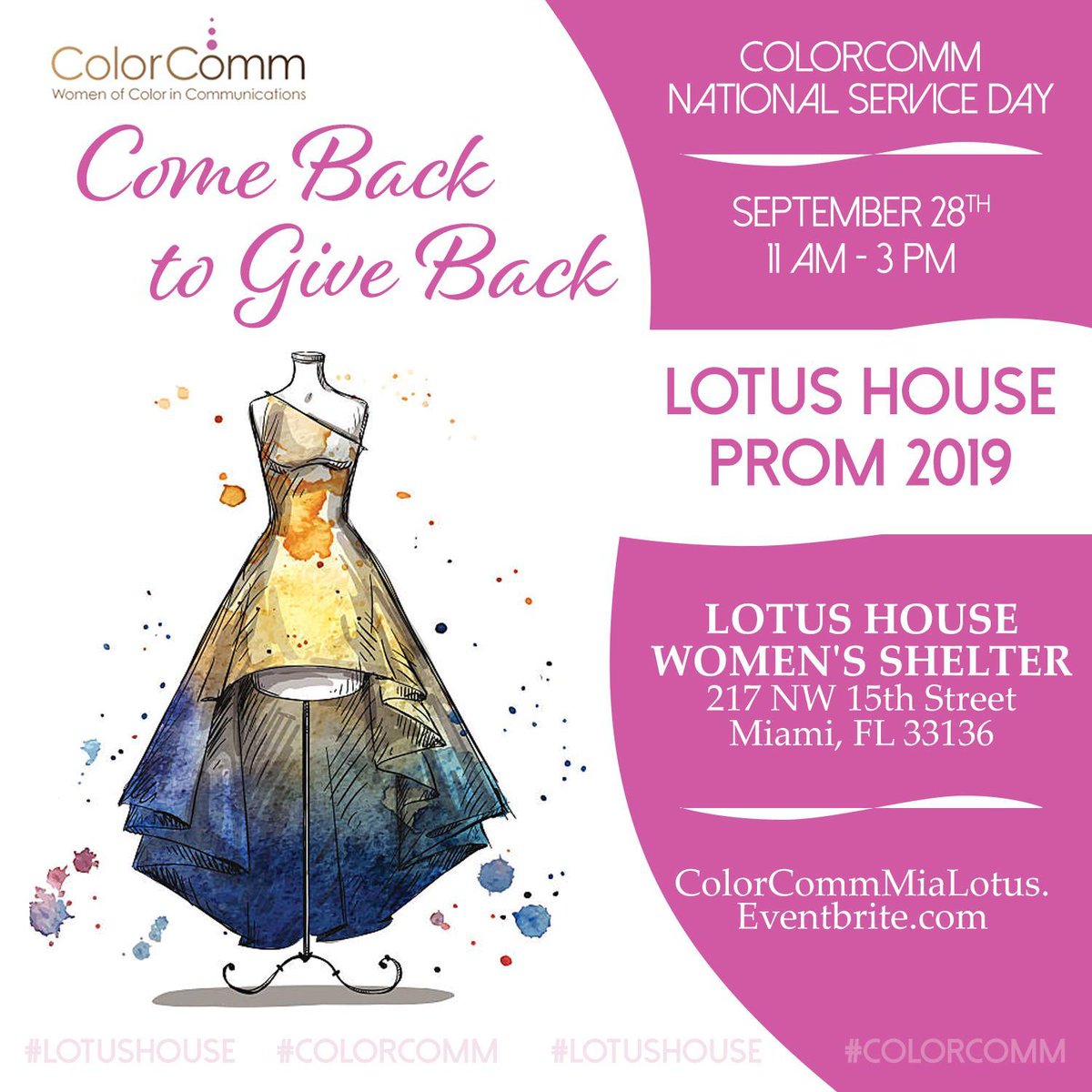 ColorCommntwk's tweet image. Join #ColorCommMIA for our #ColorCommServiceDay on Sept. 28! The chapter will be partnering with @LotusHouse1! #Miami