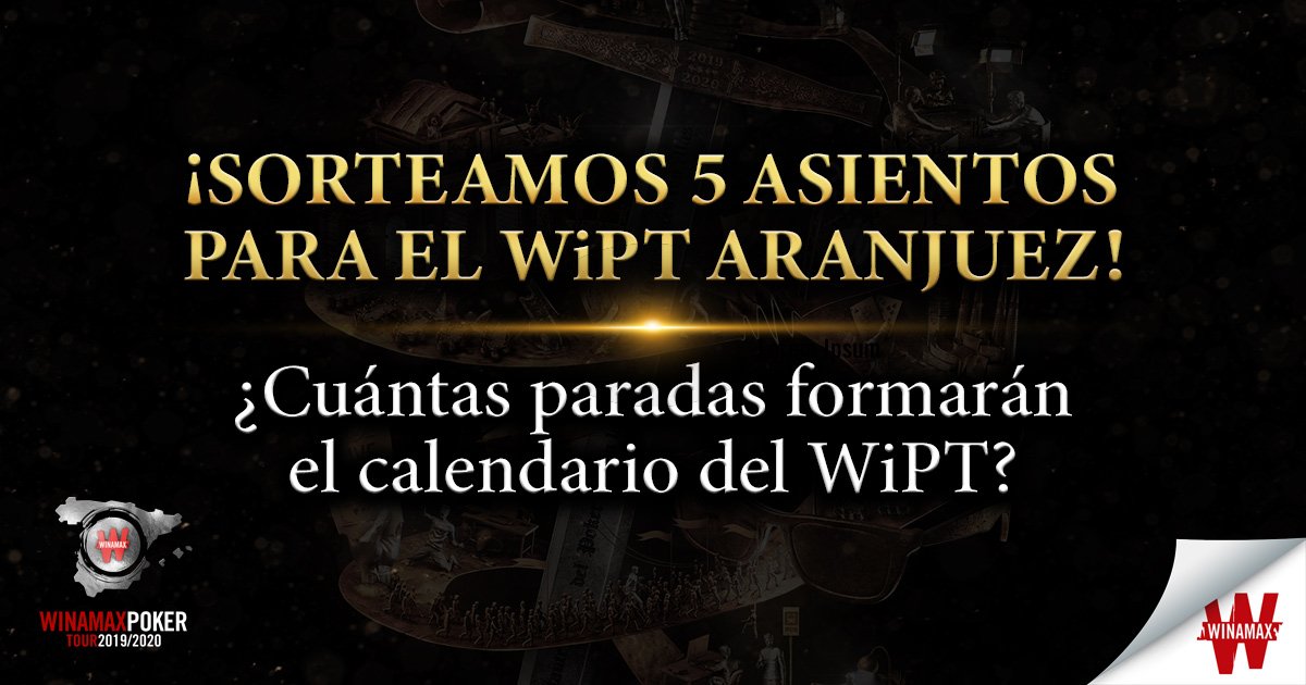 Winamax_Espana's tweet photo. 🚨 [Sorteo] RT + respuesta a la siguiente pregunta:

👑¿Cuántas paradas formarán el calendario del #WiPT?

Anunciaremos los agraciados al inicio del Día 2 del #WPODublin. ¡No te quedes sin tu asiento! https://t.co/t8Nzq1n8qK
