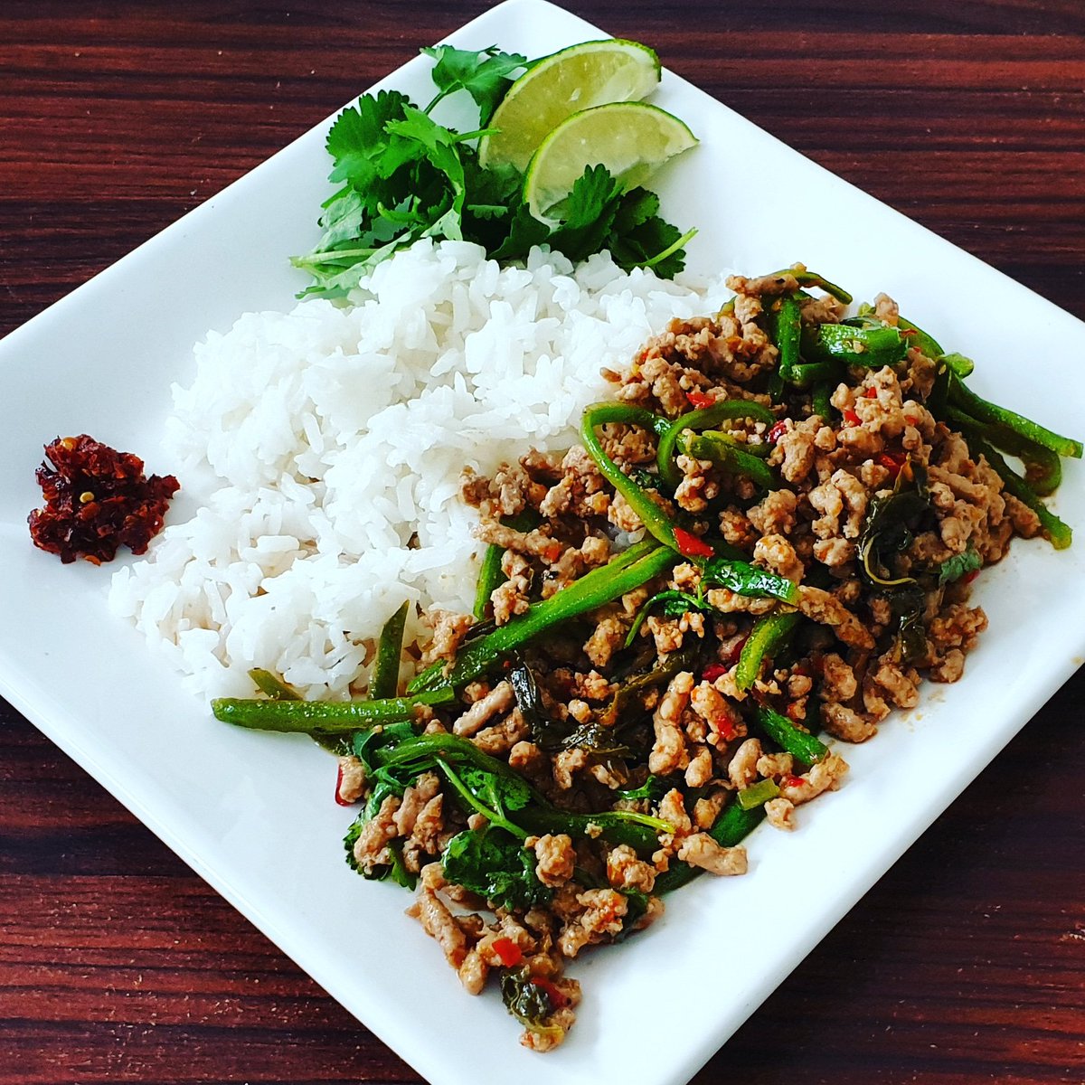 Thai Pork and Runner Bean Stir-Fry #recipe on facebook.com/kokkiescooking #food #foodporn #foodpics #foodie #yum #cook #cooking #homecook #homemade #homecooking #instafood #instafoodie #comfortfood #healthy #healthyfood #recipes  #thaifood #thaipork #thaistirfry #phatkaphrao #thai