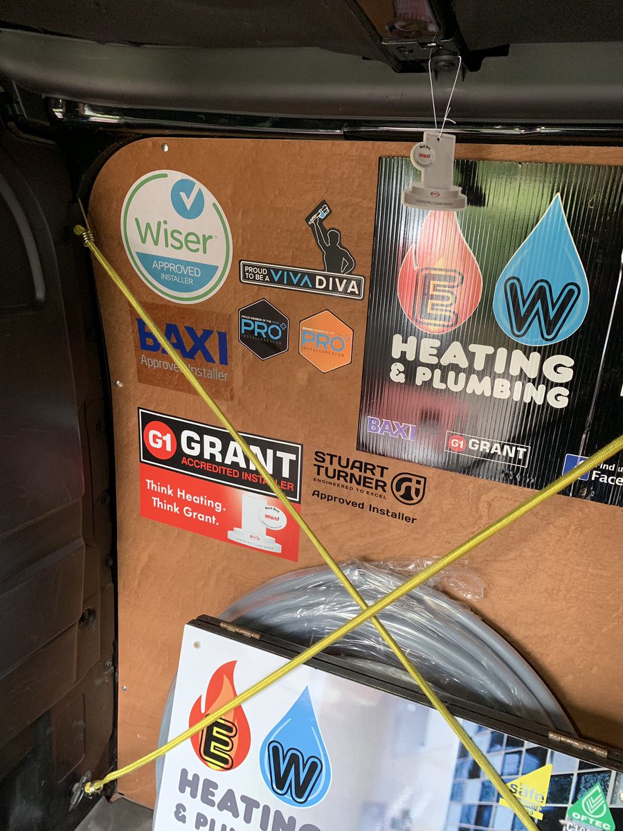ew_heating's tweet photo. @ew_heating’s sticker wall of fame. Plenty of room if anyone else wishes to send any stickers to add to it 😉 @baxiboilers @myGrantUK @vivasanitary @StuartTurnerLtd  @DraytonHome @GasSafeRegister @OFTEC https://t.co/VVUYhQHLVC
