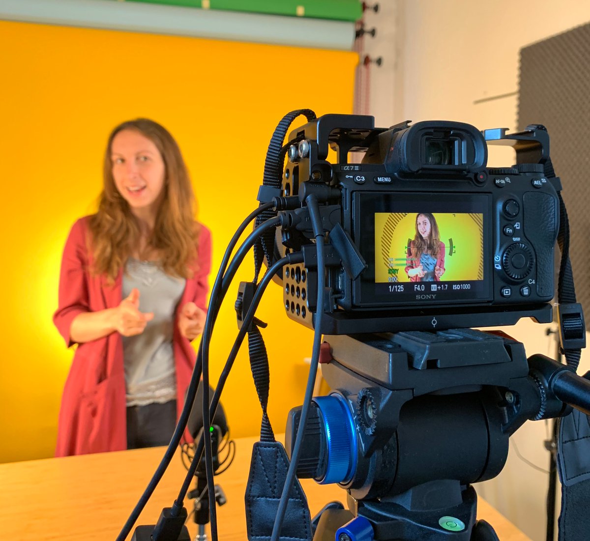 Prezly's tweet photo. Behind the scenes. 🎬😄 #lightscameraaction #prezly #PRagency https://t.co/G903ULh14h