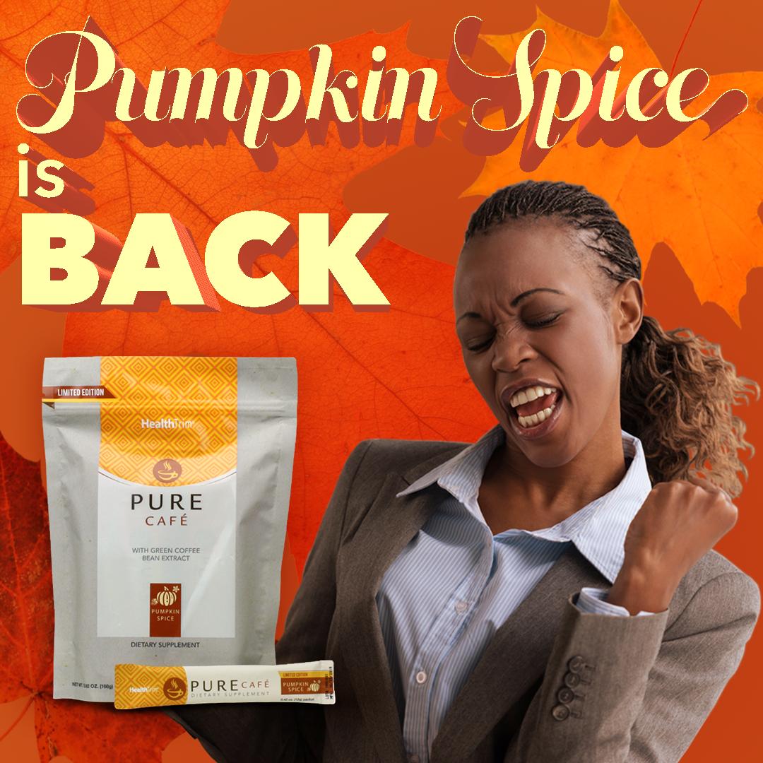 livepureglobal's tweet photo. In case you didn't hear the news...PURE Café Pumpkin Spice is back &amp; ready to bless your autumnal taste buds. 🍂
Share your favorite fall GIF with us! 👇

Pick up this Limited Edition flavor here ↙️
https://t.co/WnTND9Nz9X

#AnythingBUTBasic #PSL #PURECafe https://t.co/aOHjQayMAI