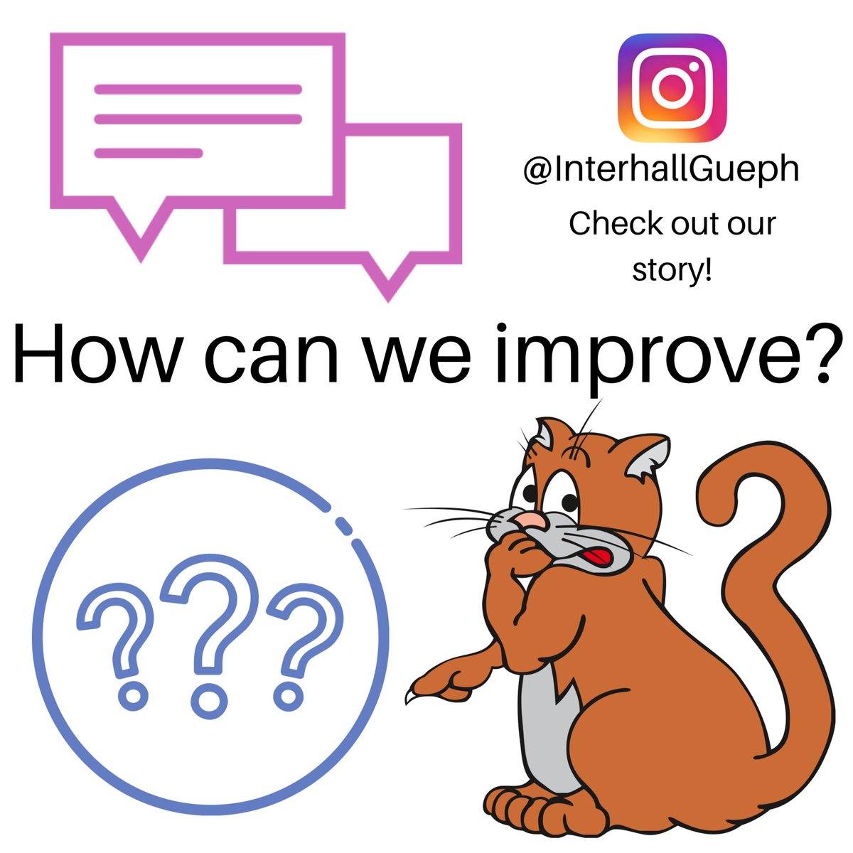 We want to hear from you! Check out our highlights and instagram stories to give us feedback about what’s going on around campus or if you have any questions. 

WE ADVOCATE FOR YOU!