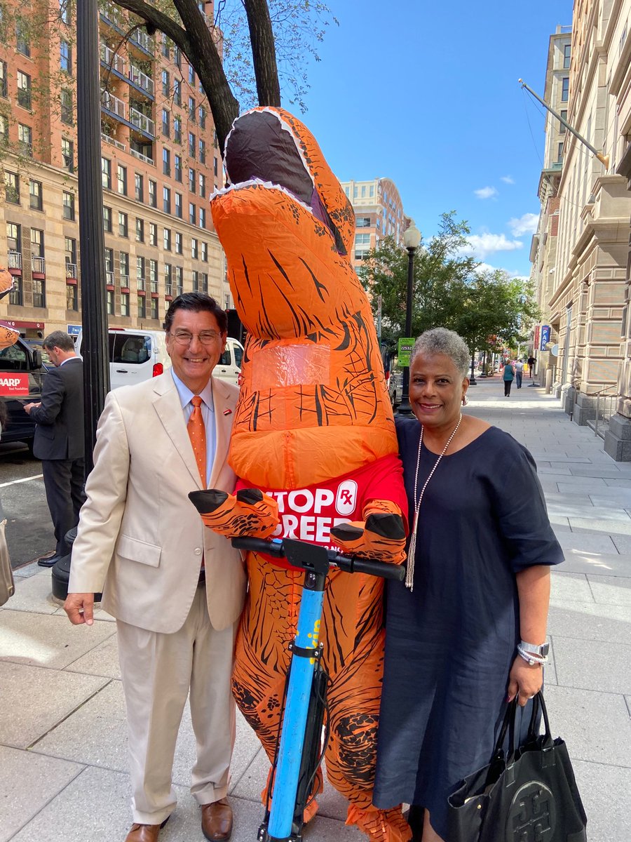 MichaelEFesta's tweet photo. Getting ready to visit Senator Markey’s office, with some serious inspiration from “TRx”, our AARP mascot.  #StopRxGreed #AARPMA https://t.co/rnRlaADd6g