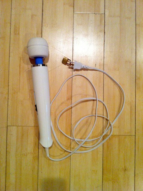 Found someone's microphone and put a lock on it.

No more singing for you.