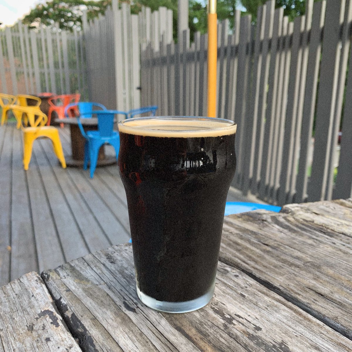 thehimark's tweet photo. What’s that? A hint of fall weather? Break out a dark beer or 3 and cozy up on the patio in a hoodie maybe. Is 70° even “fall weather”? Who cares, it’s nice. #seeyouatthehimark #deckweather #halfpint #darkbeer https://t.co/SadPHkhSlb