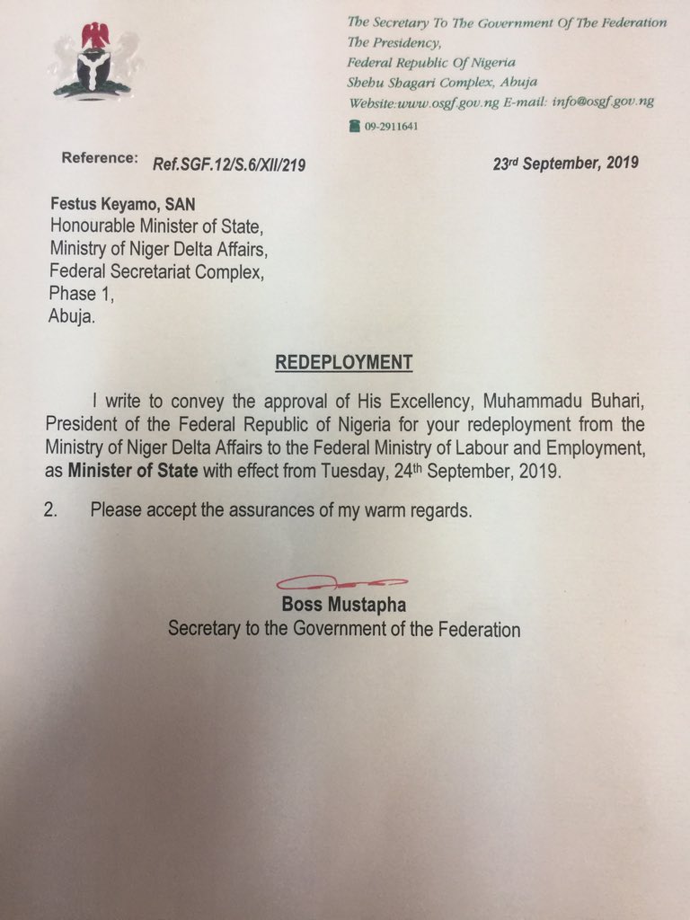 Festus Keyamo SAN Redeployed to Ministry of Labour and Employment