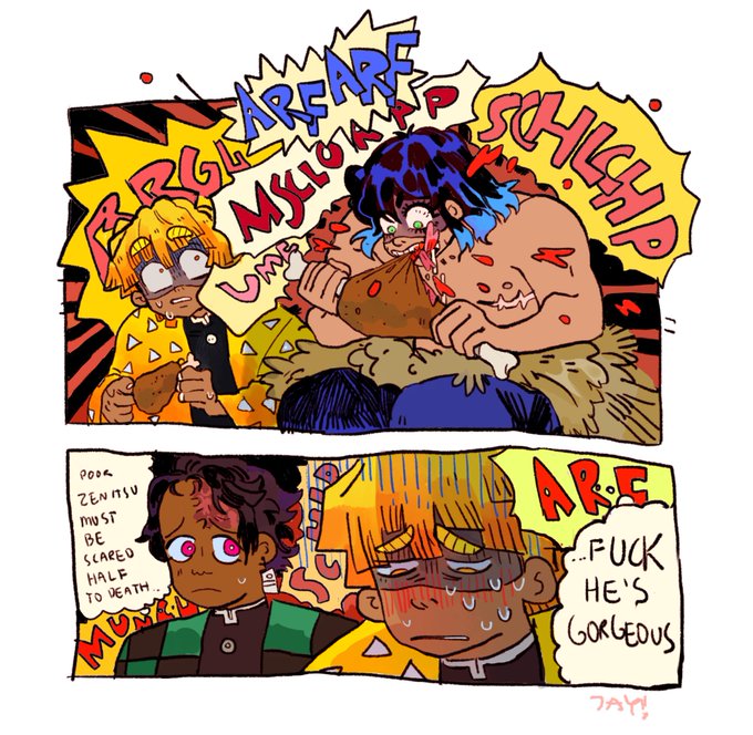 my part of an art trade with @jesseluvr69 ??? they wanted zenitsu pining 