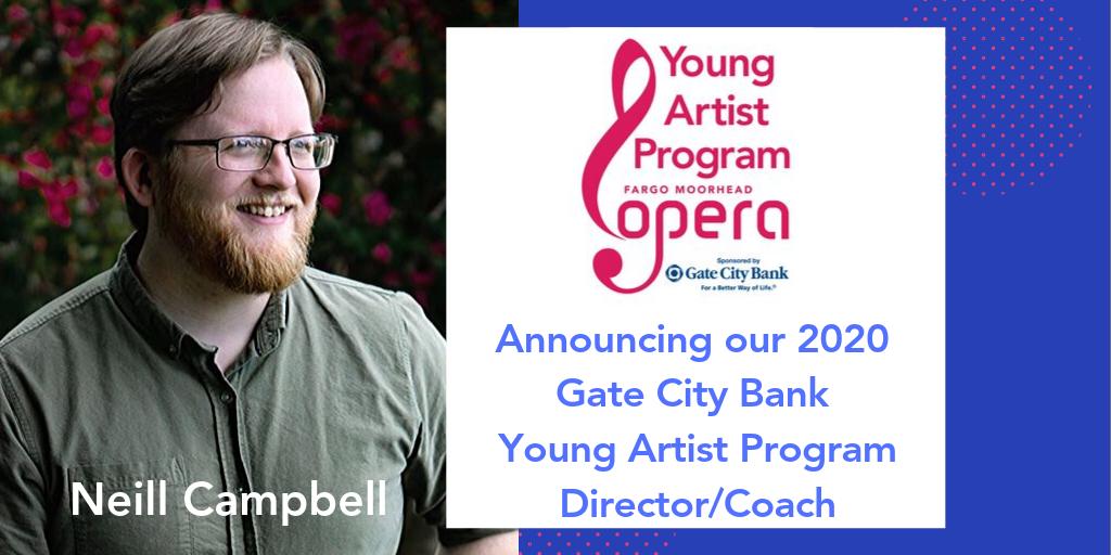 FMOpera's tweet photo. We are pleased to introduce you to our NEW @GateCityBank Young Artist Program Director, Neill Campbell. Find out more about Neill at https://t.co/M4NyGAqi54 #gcbyap2020 #LiveLocalExcellent #WelcomeToFargo #opera #divasintraining https://t.co/7Fgackl2NQ