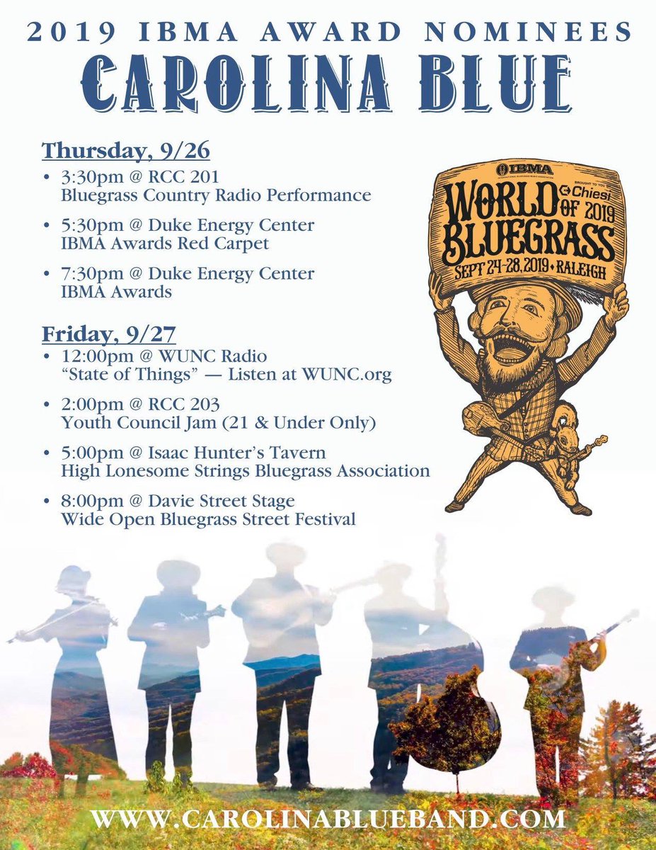 Lots of great happenings this week at <a href="/IntlBluegrass/">IBMA</a> #worldofbluegrass! <a href="/kwepr/">East Public Relations / Kimberly Williams</a> <a href="/Pinecastlemusic/">Pinecastle Records</a> <a href="/RoeEntertain/">Roe Entertainment</a> <a href="/wunc/">WUNC</a> <a href="/wamu885/">WAMU 88.5</a>
