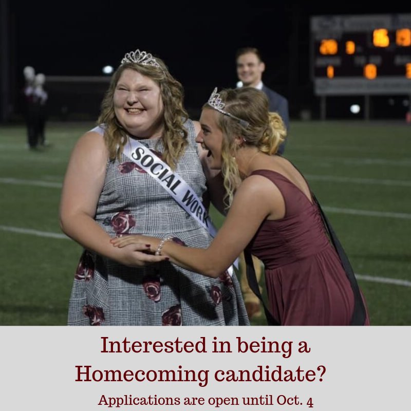 SGA_CU's tweet photo. Ladies, if you’re interested in being a Homecoming candidate applications are available on Tigernet until Oct. 4. Remember, you must have a float in the parade to represent your club/organization. https://t.co/uGzXvsPrUG