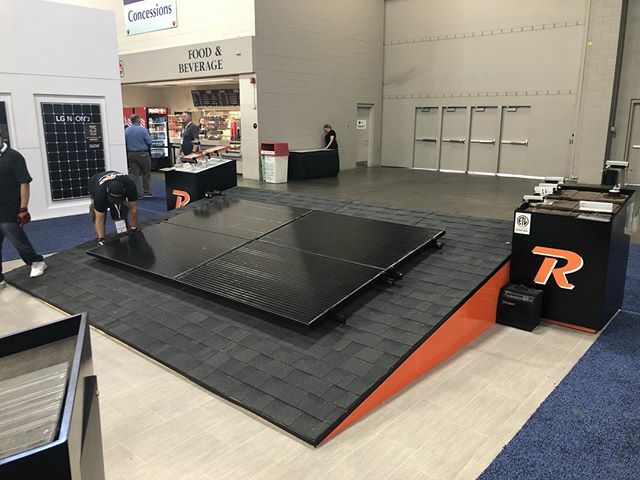 SolaRack's tweet photo. We brought the roof to the floor. Come watch installation demos today and tomorrow: 11am, 1pm,3pm,5pm. Booth 2043 #SPIcon #solarinstallation #solarinstallers https://t.co/Lo9jizDSWo https://t.co/3ITjg8R3V4