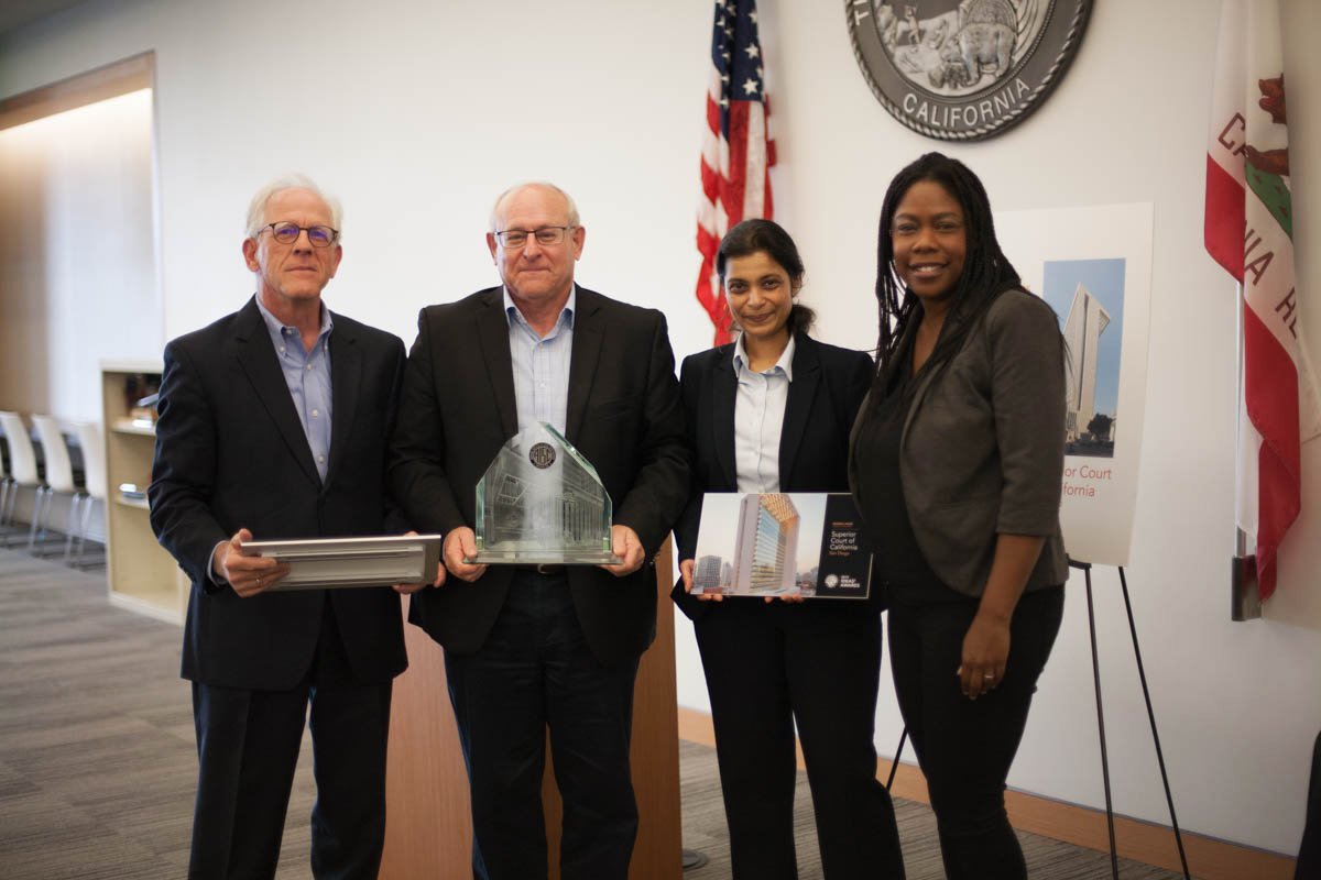 SOM_Design's tweet photo. Honored to accept the @AISC's IDEAS2 National Award for the Superior Court of California in San Diego. See more: https://t.co/AxoTtfrC7f https://t.co/gaCeOOqkcv