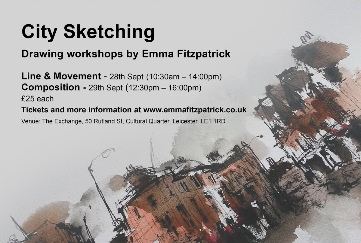 Places available for my sketching workshops this weekend.  Based in the lovely <a href="/exchangeleics/">Exchange Bar</a> followed by outdoor sketching. More here:  lnkd.in/gDWqNiZ