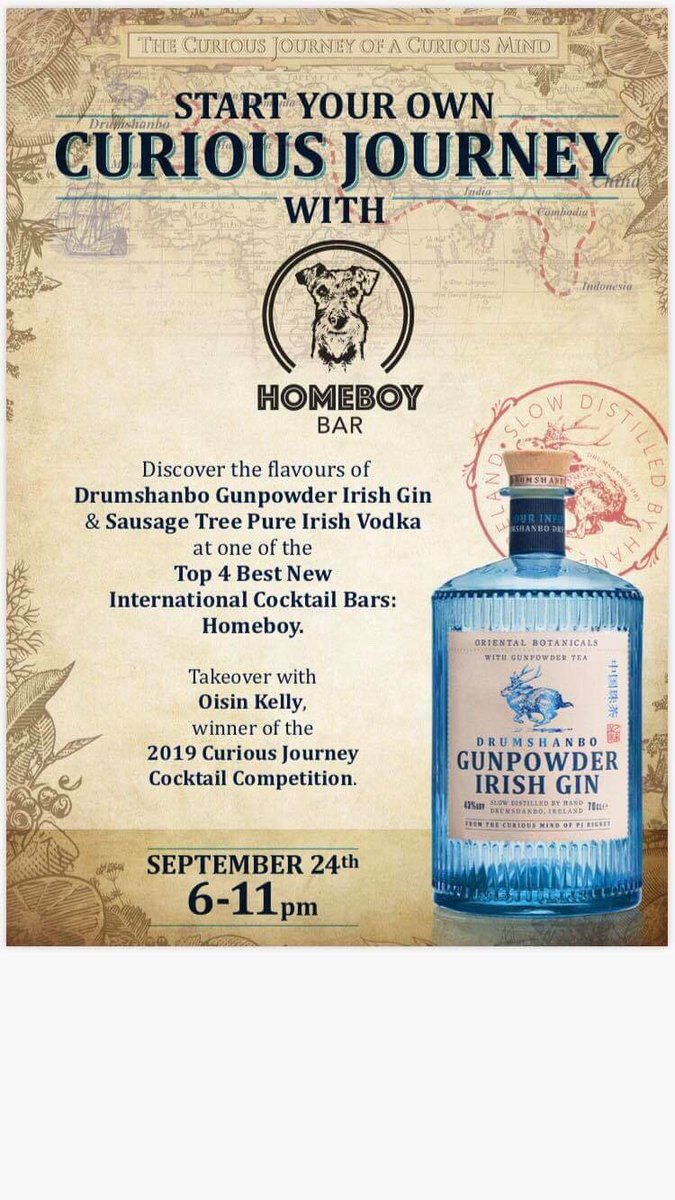 Wondering what to do in #London tonight? Get yourself down to <a href="/Homeboybar/">Homeboy Bar</a> for delicious #cocktails featuring <a href="/SHEDDISTILLERY/">Patrick J Rigney</a> #gunpowdergin and #sausagetree vodka! #drinkirish #londonirish #londonbars