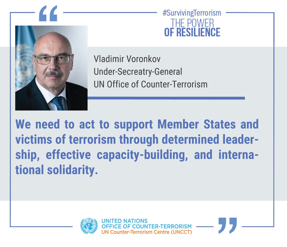 UN_OCT's tweet photo. At first Ministerial Meeting Group of Friends of Victims of Terrorism, USG @UN_OCT said the next milestone will be the Global Congress of Victims of Terrorism to be held at the Second #CounterTerrorismWeek at the UN in June/July 2020
Check https://t.co/NtZPpNGwlO
#UNCCT #UNGA74 https://t.co/bMRw2pHgm1