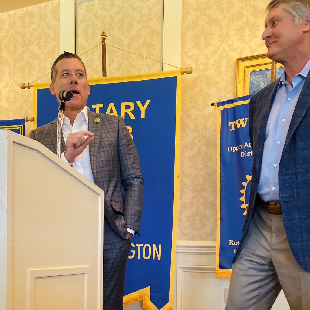 Russo4Ohio's tweet photo. Hearing about the beautiful new #Crew96 stadium and a firsthand account of the #SavetheCrew story from @ColumbusCrewSC co-owner Dr. Pete Edwards and EVP/CBO Steve Lyons at today’s #UARotary meeting. This is the quintessential #TheColumbusWay effort! https://t.co/BC2uQ8N0wO