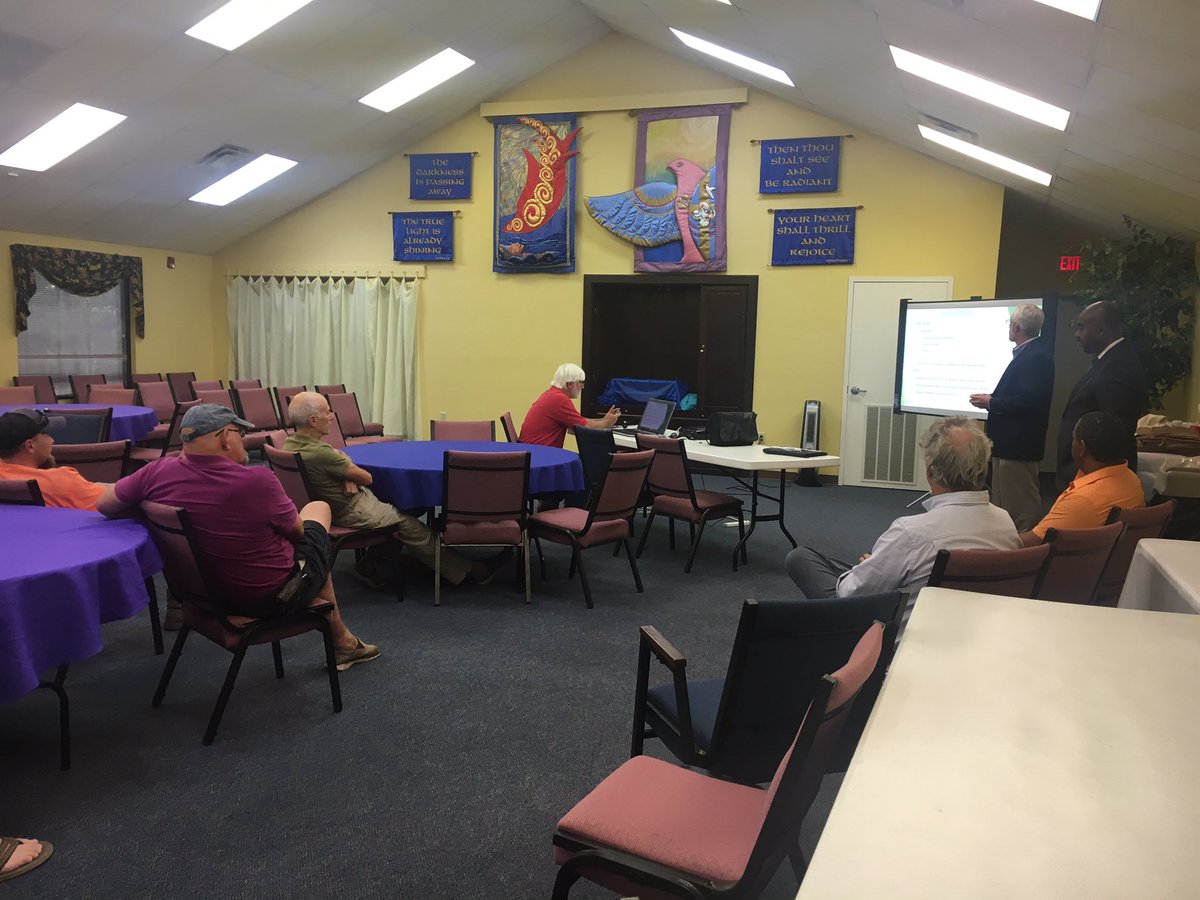 GrasonWALB's tweet photo. The Albany Community is out here tonight to learn about the city’s sewer system. They’re learning why there were so many sewage spills last year, how the problem will be fixed and why millions of gallons of sewage spill after heavy rain every month. https://t.co/fSoghFjRLY