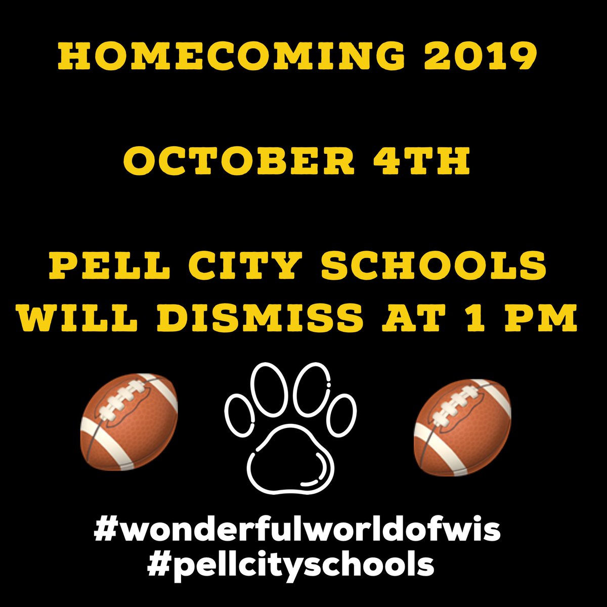 Early Dismissal - October 4th for Homecoming Celebrations! Go Panthers! 🖤🐾💛
#wonderfulworldofwis #4houses1family #bethewildcard #kidsdeserveit #joyfulleaders #rcainspired