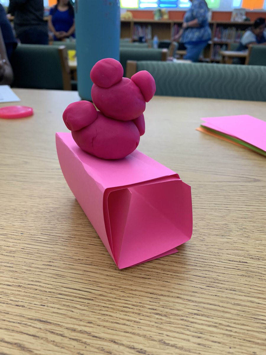 Thanks <a href="/sandychilton/">Sandy Chilton</a> for a fun and engaging opening activity for our #STEM Play cohort! STEM Challenge: Can you build a structure with index cards for a play doh pet to rest on? #AISDECROCKS #AISDEarlyChildhood #AISDgamechangers 
#onlyplaydohandpaper
