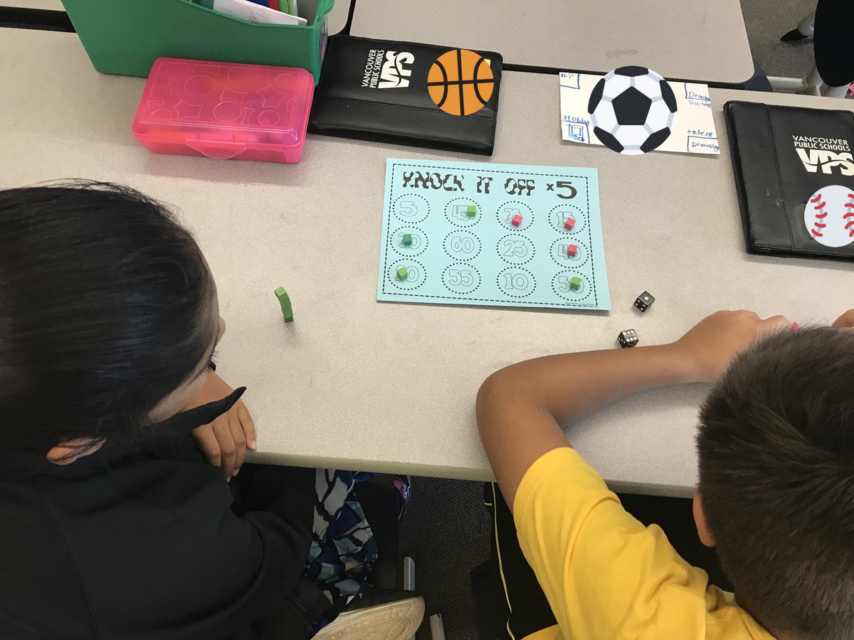 MrsBriem's tweet image. Math fun! Practicing our multiples with “Knock It Off!” Check out that winners circle! #huskylearning #pawesome @Wash_HuskiesVPS