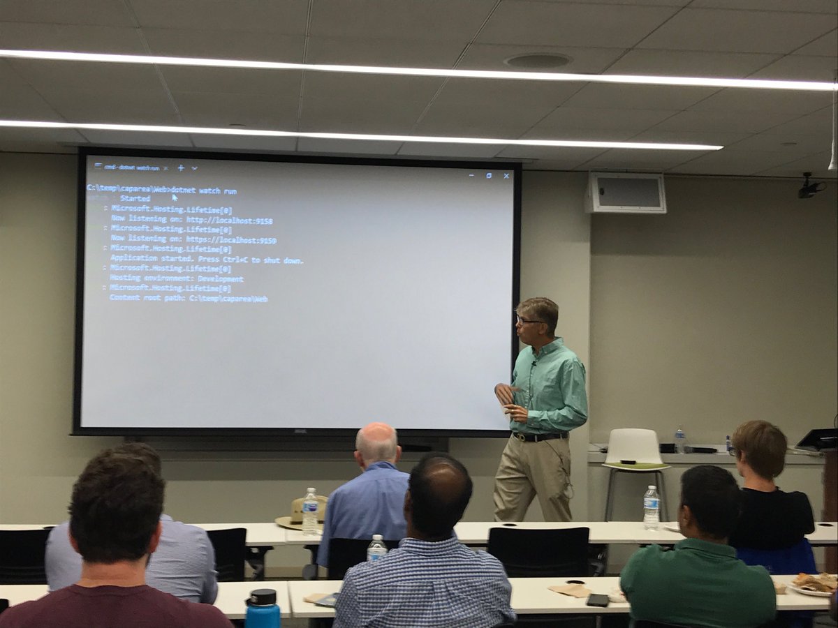 Lee (P )?Richardson 🚨 (@lprichar) on Twitter photo So awesome to see <a href="/OdeToCode/">K. Scott Allen</a> in person and learn about .net core 3 at <a href="/capareanet/">Capital Area .NET UG</a> So awesome to see <a href="/OdeToCode/">K. Scott Allen</a> in person and learn about .net core 3 at <a href="/capareanet/">Capital Area .NET UG</a>