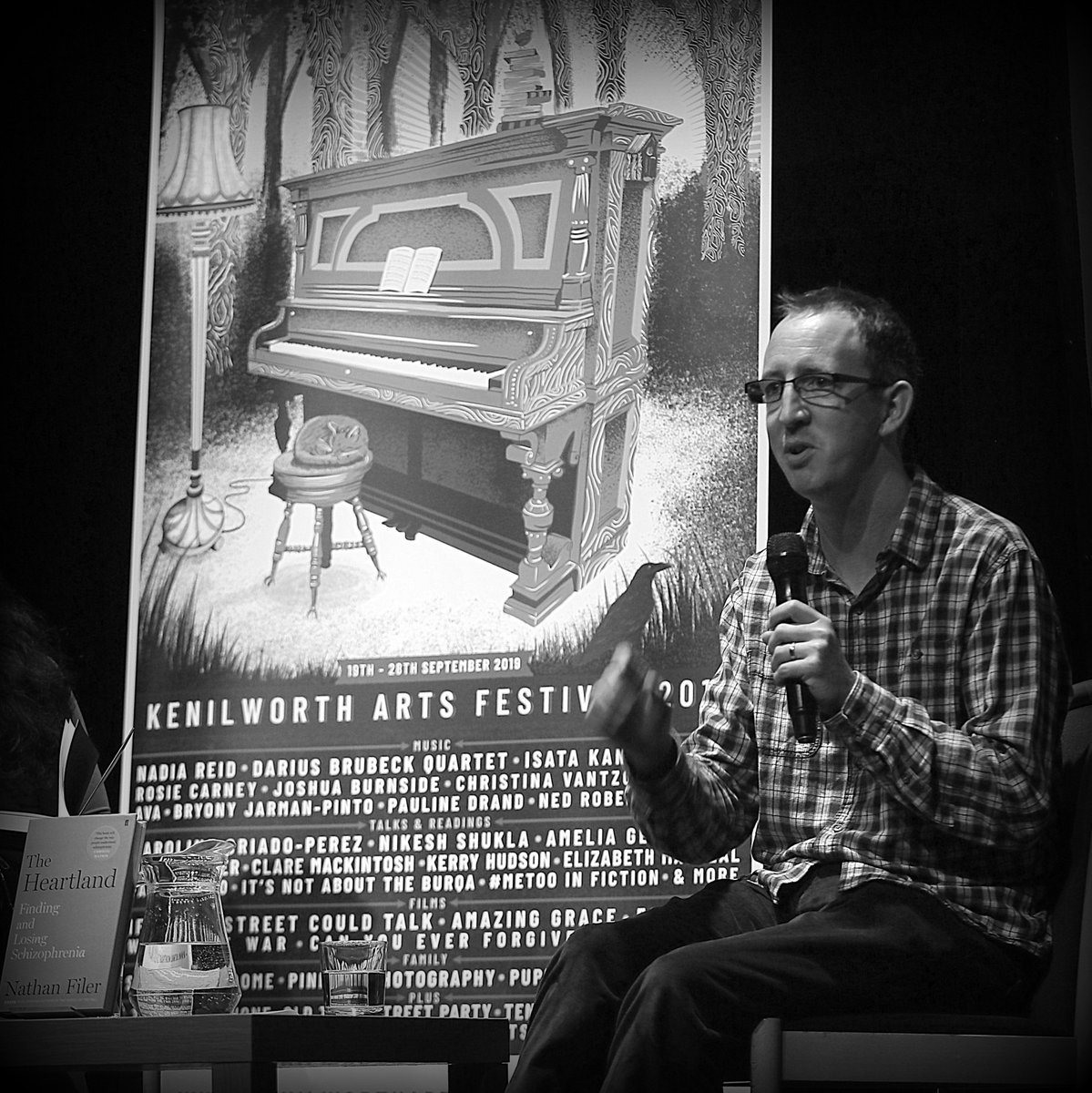 MGAWPhotography's tweet photo. Day 4 of @kenilwortharts 2019 - (4) A remarkable weekend of author events @PrioryTheatre, with a rich stream of literary royalty yet again, ended with @anitasethi sensitively challenging #mentalhealth labels & stigma via @CostaBookAwards winner @nathanfiler. #KAF19 #TheHeartland https://t.co/iH6kC2kY4g
