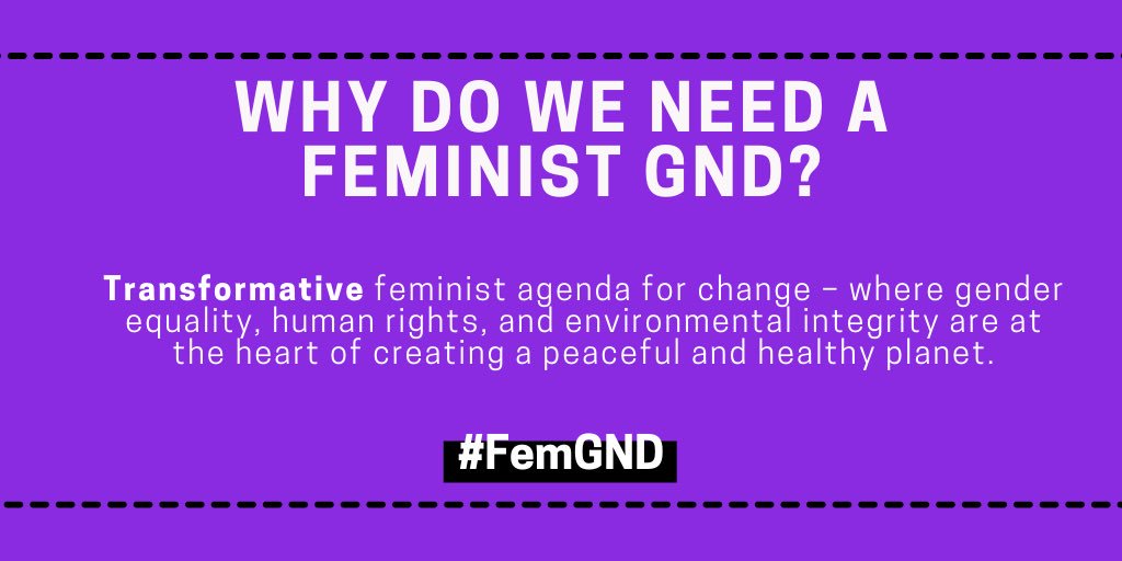 WEDO_worldwide's tweet image. Why do we need a #FemGND? So that #gender equality, #humanrights &amp;amp; #environmental integrity are at the heart of creating a peaceful &amp;amp; healthy planet. 🌎🌍🌏💜💚

feministgreennewdeal.com/principles/