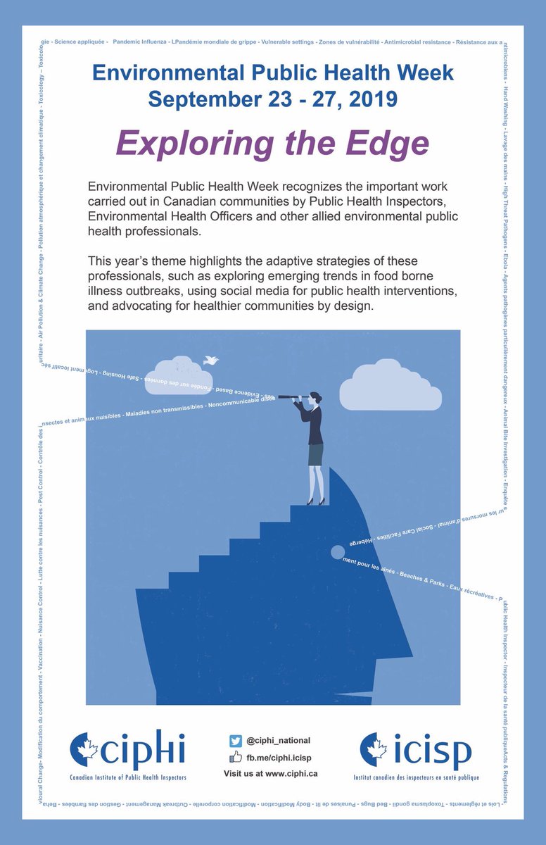 It is Environmental Public Health Week in Canada.  We recognize the important work done by all environmental health professionals.