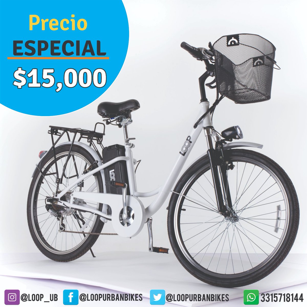 LoopUrbanBikes's tweet photo. Aprovecha nuestro precio especial LOOP⚡🔋
Tu mejor opción de bicicleta eléctrica que te ofrece un rendimiento de 100 Km por $3 pesos reflejados en tu recibo de luz.

#LOOP #Urbanbike #Bicicletaeléctrica #Ciudad #PrecioEspecial #Scooter #Electricbike https://t.co/dCVFJHTmYc