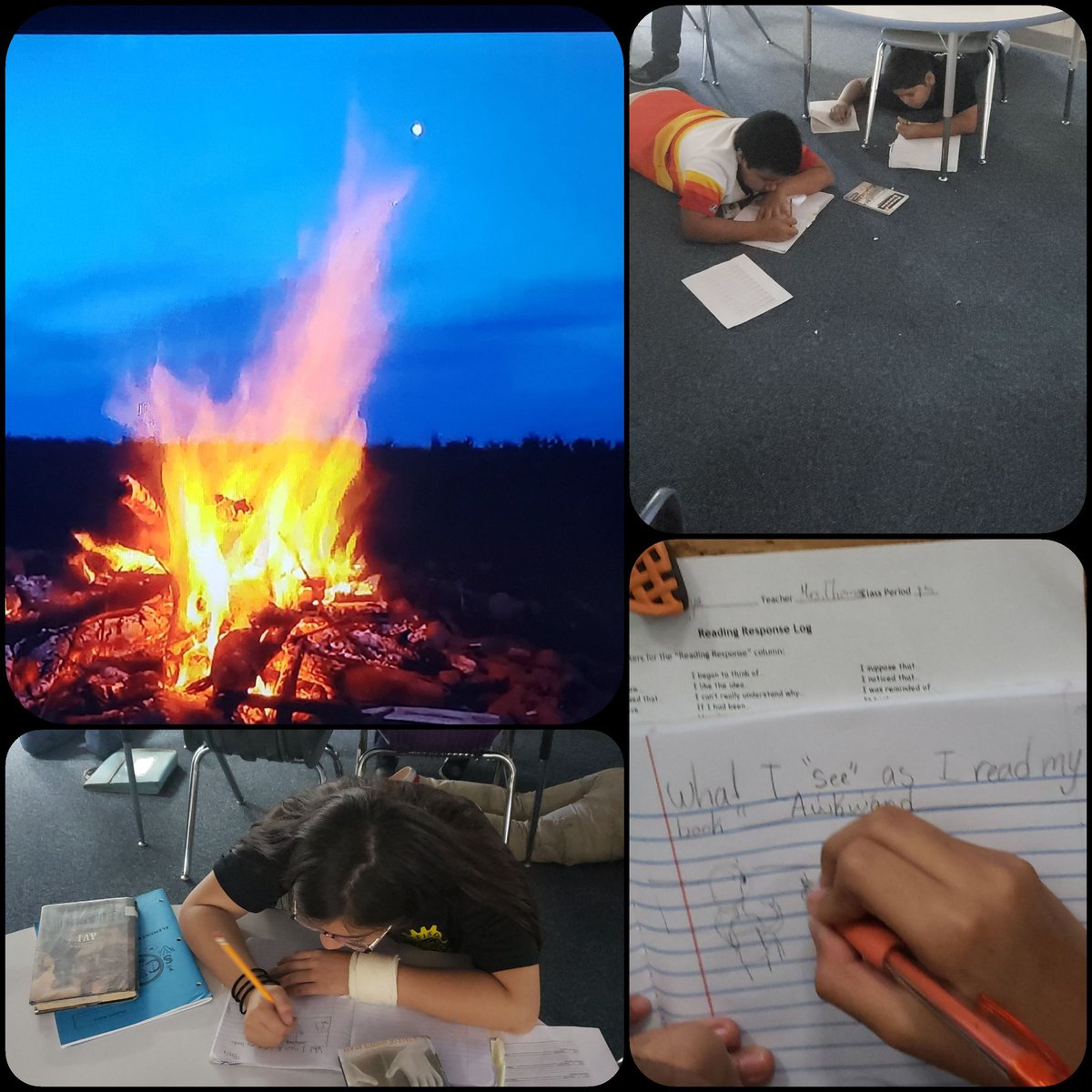 ThomasNijia's tweet photo. They make this teaching thing easy.... setting the "temperature" inside while they sketch what they "see" while reading! Visualizing and feeling warm (their choice)
#5thGradeRocks  #KirkROAR https://t.co/H5Eqh5cR5S