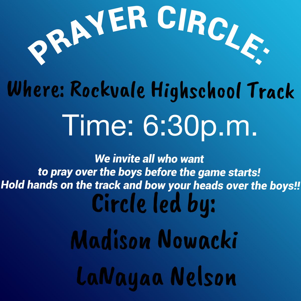 RVHSstusec's tweet photo. PRAY BEFORE THE PLAY https://t.co/zSl399Fv6G