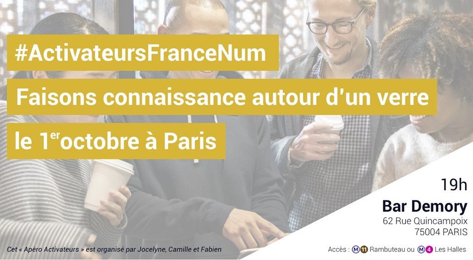 Jocturp's tweet photo. [Agenda📆] Dans la continuité du portail #TransfoNum initié par @francenumfr  #activateursFranceNum #paris (et d'ailleurs😉) RDV de rentrée &amp; synergies au service des besoins des #PME et #entreprises ...
🟢Le 01/10/19 à 19h
🟢Infos &amp; Inscription : https://t.co/yshiu6sibz https://t.co/uXIMXNWiRq
