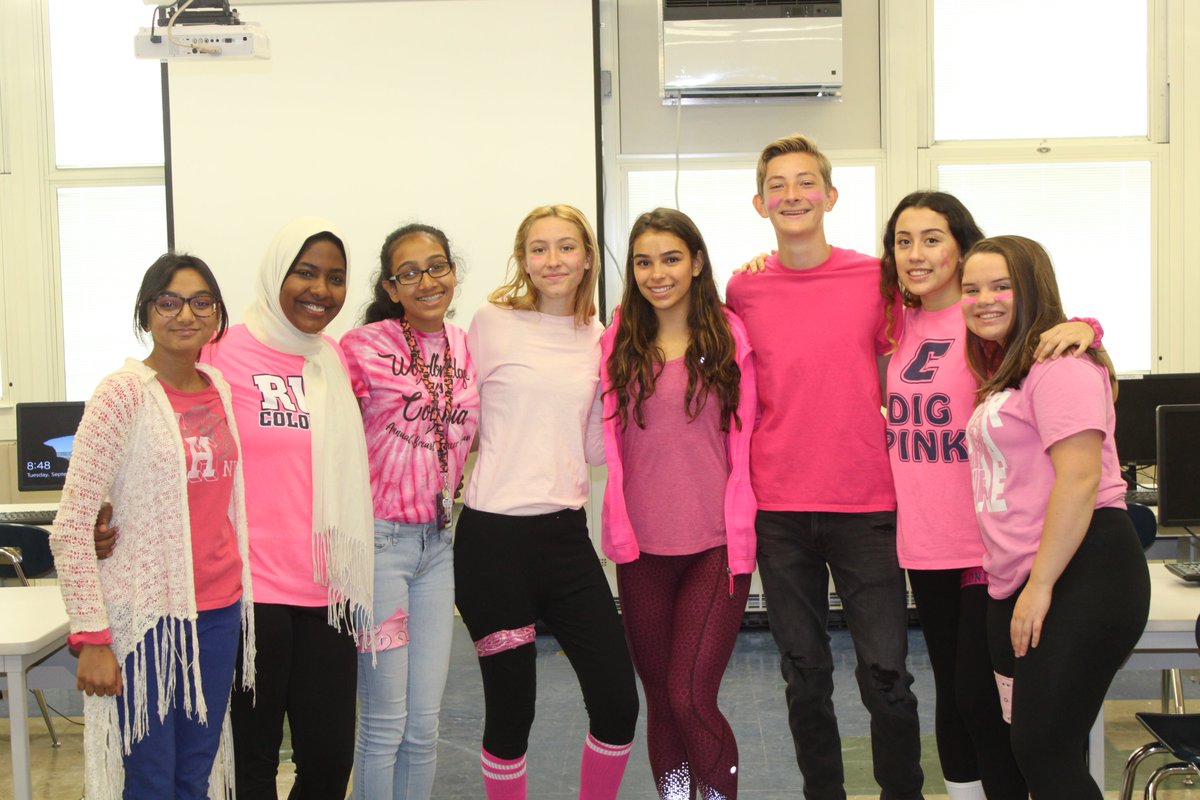 ColoniaHigh's tweet image. Journalism and Screenwriting writing classes are excited for today's Pink Out. @ZegaRobert @WdbgSchools #pinkout #BreastCancerAwarenessMonth #TheDeclaration