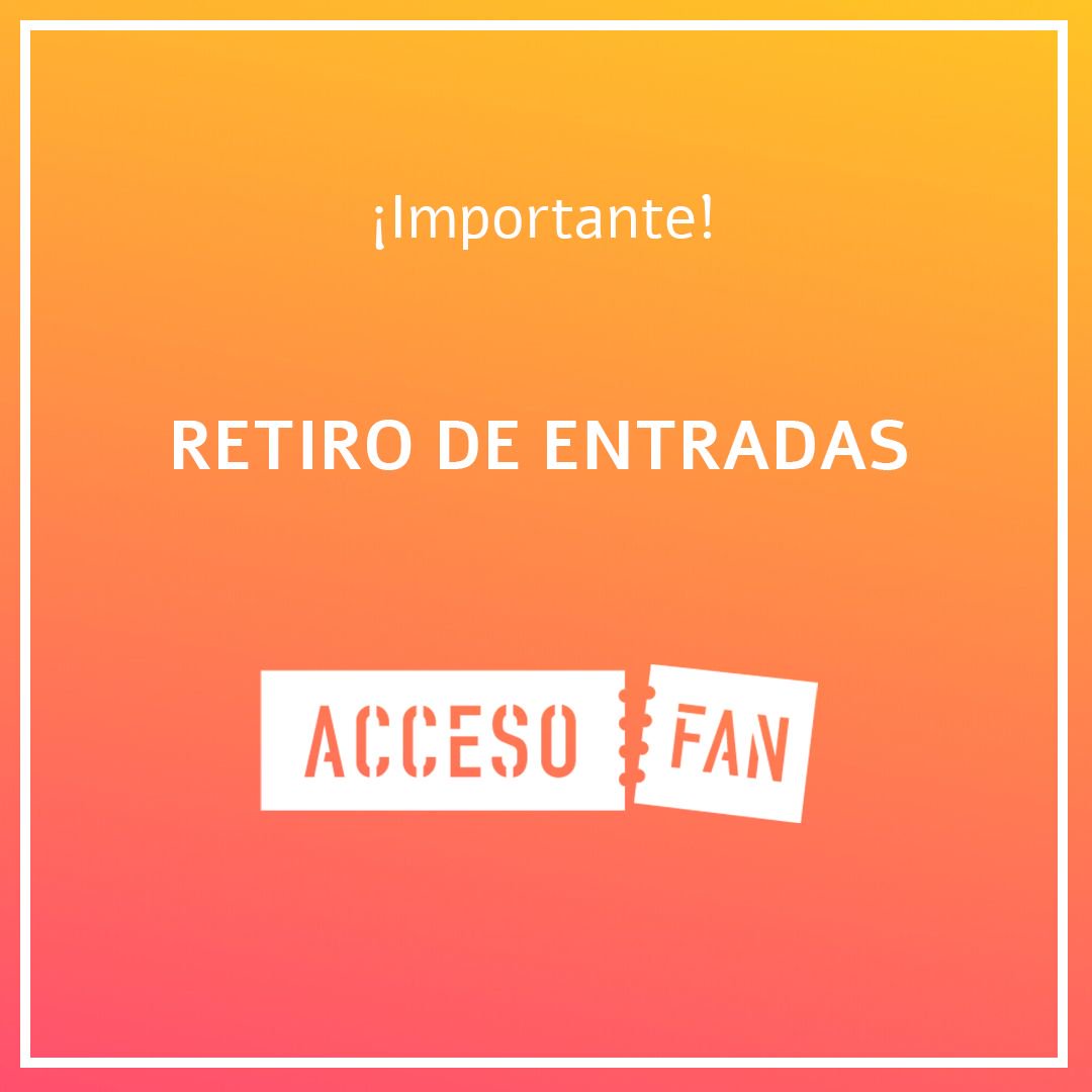 ¿Todavía no pasaste a retirar tus entradas? ¡No esperes a último momento! 🎟️ 
Acércate al punto de retiro o sucursal OCA seleccionado y obtené tus entradas presentando el DNI y la tarjeta con la que realizaste la compra 💳 
No hace falta ningún número de envío 😉