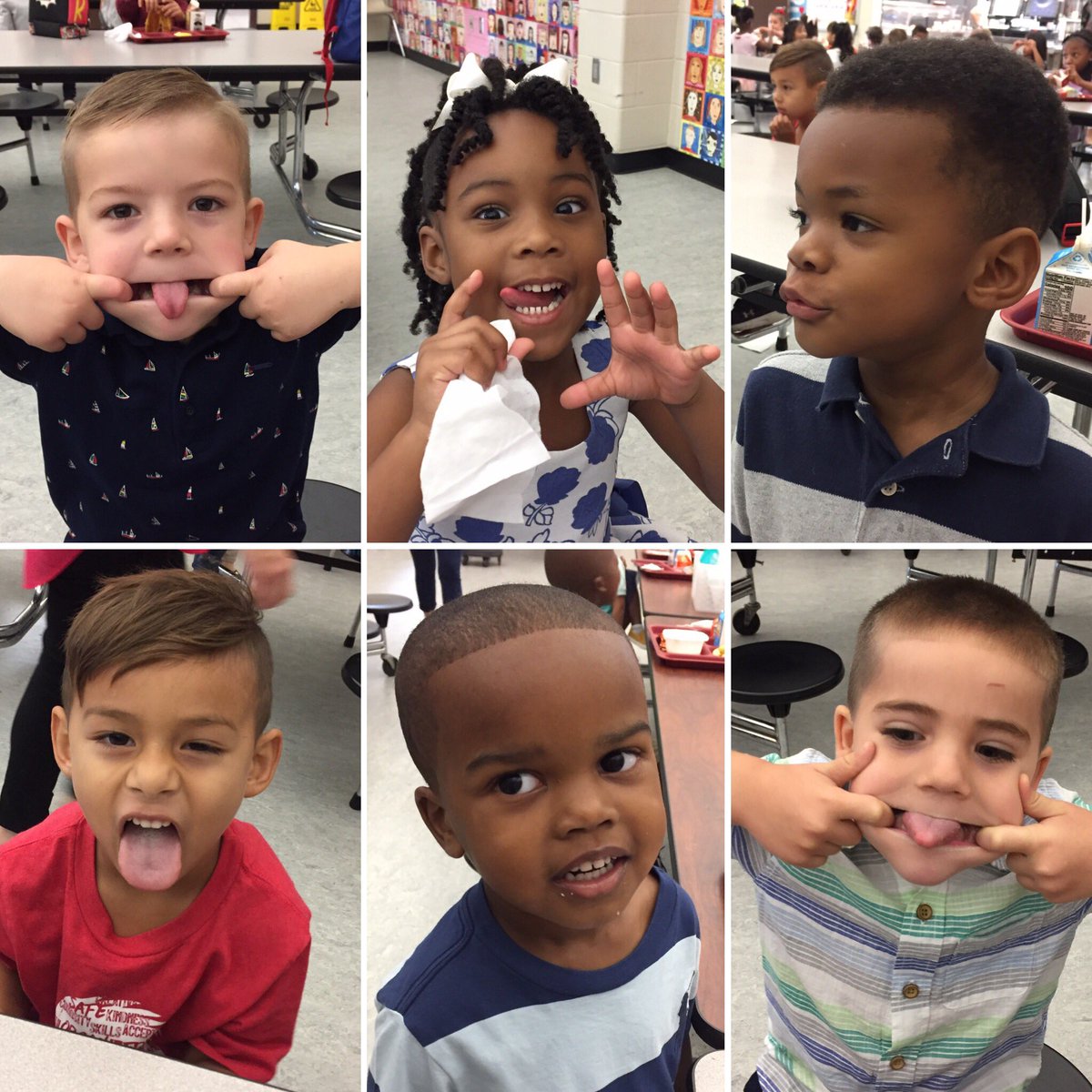 MsGoodrumsClass's tweet photo. We were practicing our smiles for picture day this morning and decided to get all the crazy silly faces out of our system! #creativeinnovator #eseSOAR #fallpictureday https://t.co/8U7uA3BWL2