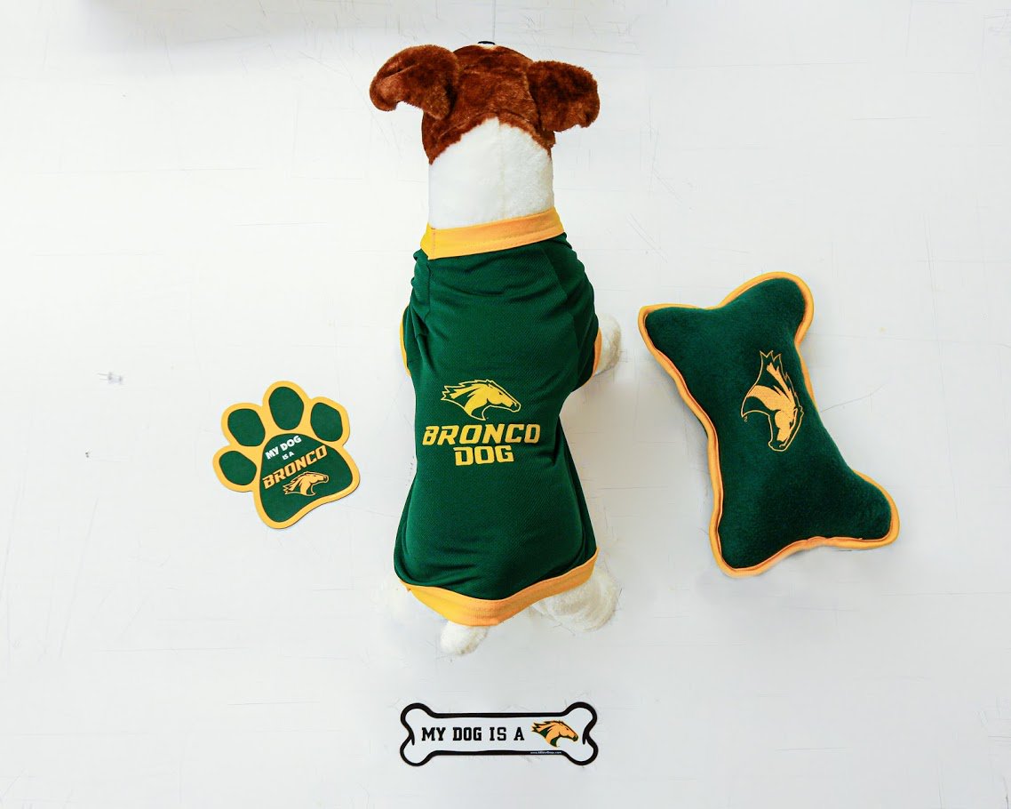 broncobookstore's tweet photo. CPP is for the dogs!🐶🐕🐩 We've got everything you need for your Paw-some🐾 fur baby. Bandanas✔️ Doggie Jersey✔️ Leash✔️ Toys✔️ Available in-store 🏬 and online💻. Link in bio. https://t.co/aBT0LFCwvJ