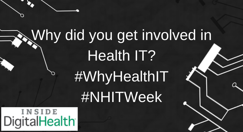 ChiefHealthExec's tweet photo. It's #NationalHealthITWeek! We want to hear your #WhyHealthIT story.
#NHITWeek #IHeartHIT https://t.co/9oP6PHQsaf