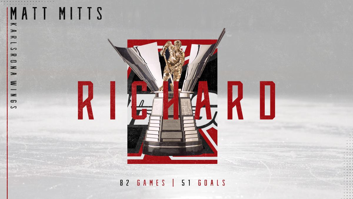 GHLHockeyLeague's tweet photo. One of this year's #GHL draftees went and had himself a season taking home not 1 but 2 awards! Congrats to Matt Mitts (@DhaaGreekKing) on an incredible rookie season! https://t.co/HRCe5kMpf9