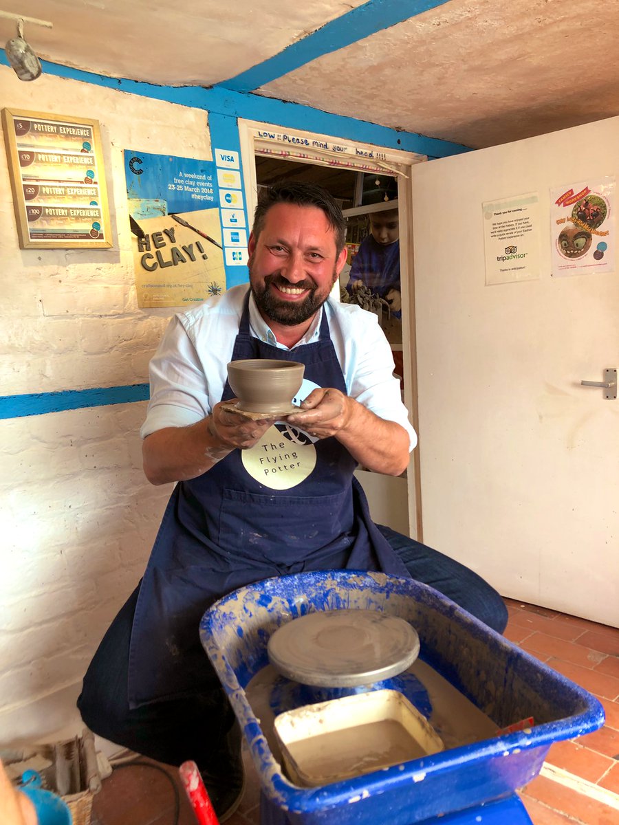gemmamorris's tweet photo. @carter_j_p and I had a wonderful day throwing our first pot-absolutely fantastic experience @eastnorpottery Would definitely recommend! #eastnorpottery #pottery #potthrowing https://t.co/NeWbdkcYXE