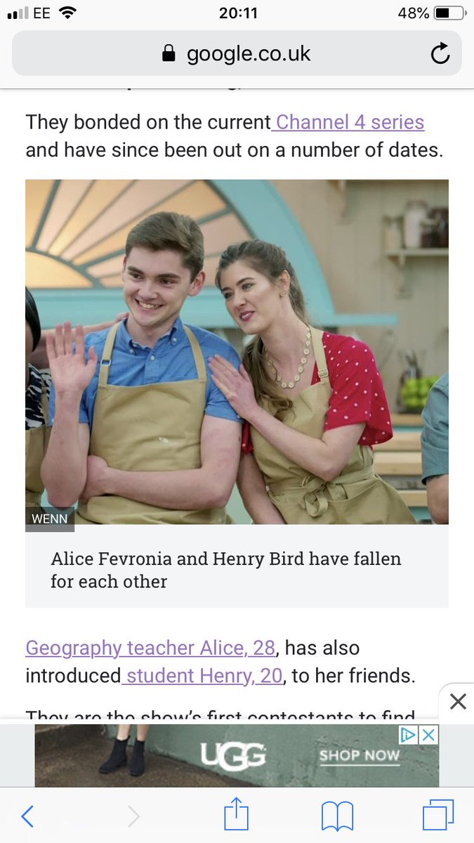 Cogs39's tweet photo. I can’t get over the fact that Alice &amp; Henry are supposedly dating. He looks like one of her Geography students! #bakeoff #GBBO https://t.co/4oxgj7nypX