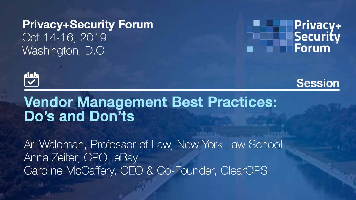 Privacy + Security Academy (@privsecacademy) on Twitter photo Join the “Vendor Management Best Practices: Do’s and Don’ts” Session at the Privacy + Security Forum, Oct 14-16! Register: bit.ly/psf-agenda@pri… @privsecforum #privsecforum <a href="/ariezrawaldman/">Ari Ezra Waldman</a> <a href="/anna_zeiter/">Anna Zeiter</a> @ebay <a href="/_ClearOPS_/">ClearOPS</a> Join the “Vendor Management Best Practices: Do’s and Don’ts” Session at the Privacy + Security Forum, Oct 14-16! Register: bit.ly/psf-agenda@pri… @privsecforum #privsecforum <a href="/ariezrawaldman/">Ari Ezra Waldman</a> <a href="/anna_zeiter/">Anna Zeiter</a> @ebay <a href="/_ClearOPS_/">ClearOPS</a>