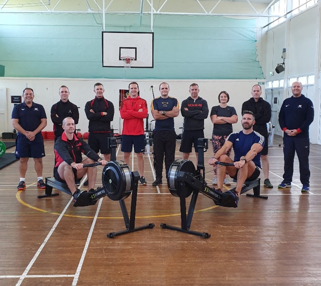 Armyrowingclub's tweet photo. Army Rowers, alongside rowers from the @RAF_Rowing_Club have been the first to attend a new and bespoke @BritishRowing
UK Armed Forces Master Trainer Course to enable them to deliver the new UKAF Go Row Indoor Rowing Workshop. 

Find out more here 👇
https://t.co/AKH3yXcoCh https://t.co/wHAswdFM1f