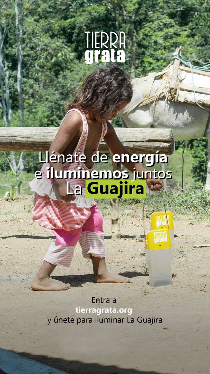 Recon_Col's tweet photo. Quieres contribuir a llevar energía a la Guajira? Apoya el emprendimiento social .@TierraGrataCol ! #IluminaVidas
Ingresa a: https://t.co/H2arEg0WPS https://t.co/RfPdYbBdlu
