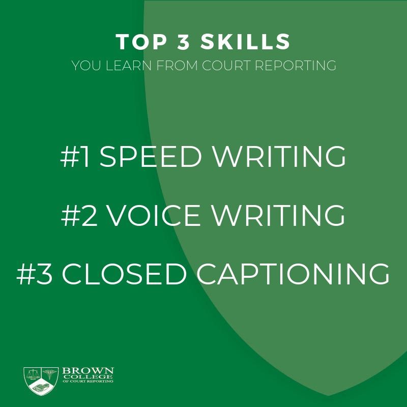BCCRCourtReport's tweet photo. What are some skills you find pertinent as a Court Reporter? 

Let us know in the comment section below. 

#CourtReporting #CourtReporter #BCCR #BrownCollegeCourtReporting #Courtroom #LegalCareers https://t.co/jZegum44aH