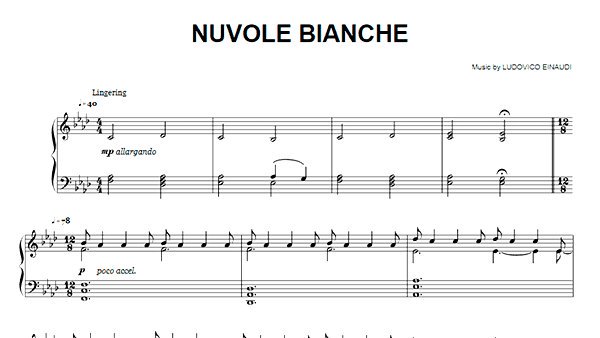 Sheet Music Free trên Twitter: "Nuvole Bianche #SheetMusic PDF  #LudovicoEinaudi Sheet Music PDF: https://t.co/XljW5tLHML #pianosheet #piano  #pianist #music #musician #musicians #instrumentalmusic #partituras  #spartiti #pianomusic https://t.co ...