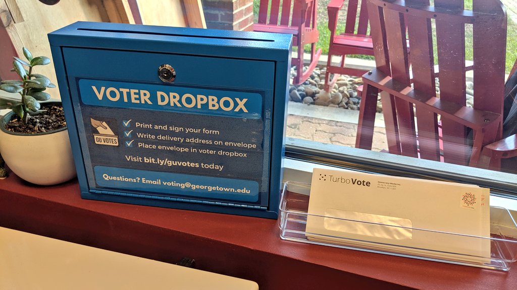It's #NationalVoterRegistrationDay! Help remind first year (or fifth year!) grad students to register locally or request an absentee ballot. 

<a href="/guvotes/">GU Votes</a> has resources to help, like stamped envelopes and voter dropbox in Uncommon Grounds <a href="/TheCorp/">The Corp</a>