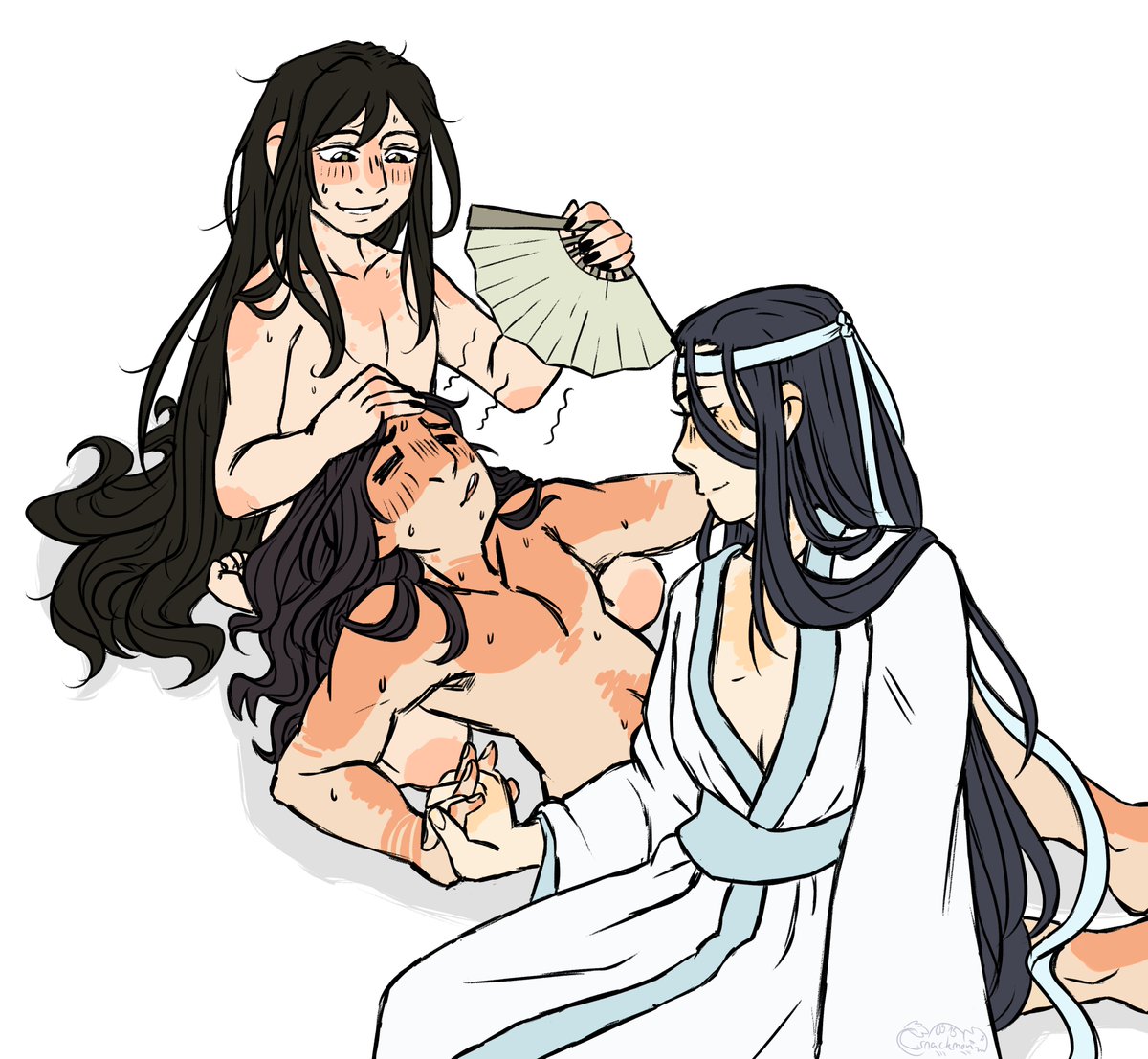 yangli196's tweet photo. no one:
absolutely no one:
me: what if jiang cheng gets suuuper blushy and overheats easily!
#MSZS #魔道祖师 #xicheng #sangcheng #xisangcheng https://t.co/FDyLk5vKAw