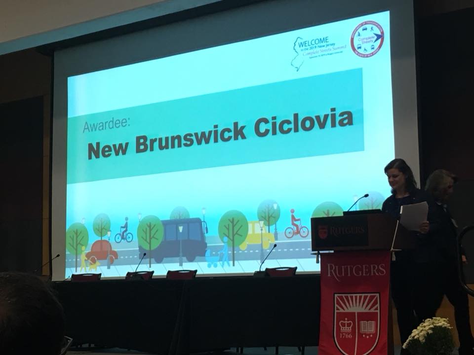 We are honored to inform you that our team has won yet another award --  this time for 'Complete Street Excellence' from the NJ Department of Transportation! #CSNJ2019 #NewBrunswickCiclovia Thank you to everyone who made this possible!!